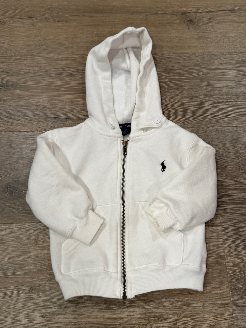 Polo Ralph Lauren Vintage 90s Full Zip Hoodie White Boys Girls Toddler